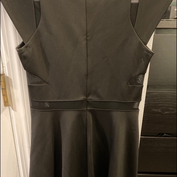 Elisa B size 12 black flowy formal dress with mesh cutouts - Picture 6 of 7